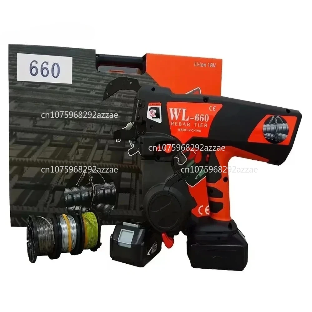 WL-460 Double Line เครื่องเข้าเล่มเหล็กเส้นอัตโนมัติแบบชาร์จไฟได้เครื่องมือเข้าเล่มเหล็กเส้นก่อสร้าง