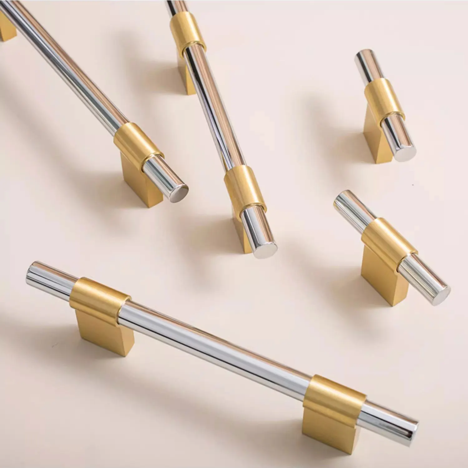 

1 шт., твердые латунные ручки для шкафов и ящиков, хромированные дверные ручки для шкафа для спальни, легкая роскошная мебельная фурнитура