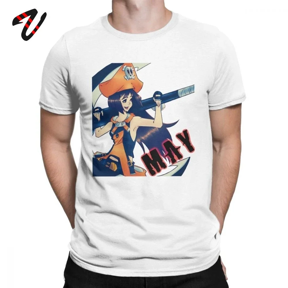 May Guilty Gear Tees Men's T-Shirt Anime GuiltyGear Character Funny Premium Cotton Clothes Plus Size Fan Art T Shirt Tops