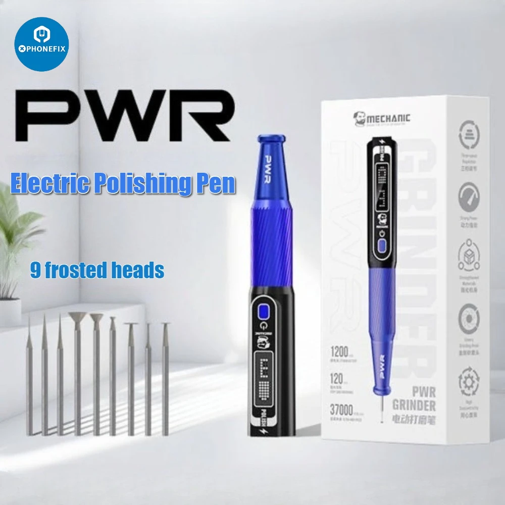 MECHANIC PWR Multifunctional High Torque Large Capacity Battery Electric Grinding Pen for Phone PCB BGA Polishing Frame Removal