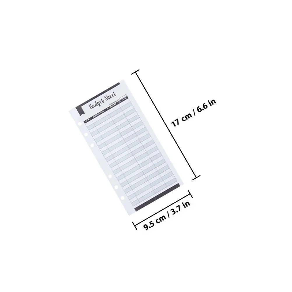 36Pcs High Grade Budget Sheets Monthly Plan Logs Punch Hole Insert Paper Easy Carry Financial Control Planner Accessories