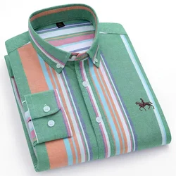 2023 Man Leisure Shirts Streetwear Oversized 100% Cotton Oxford Men Shirt Floral Long Sleeve Casual Plus Size