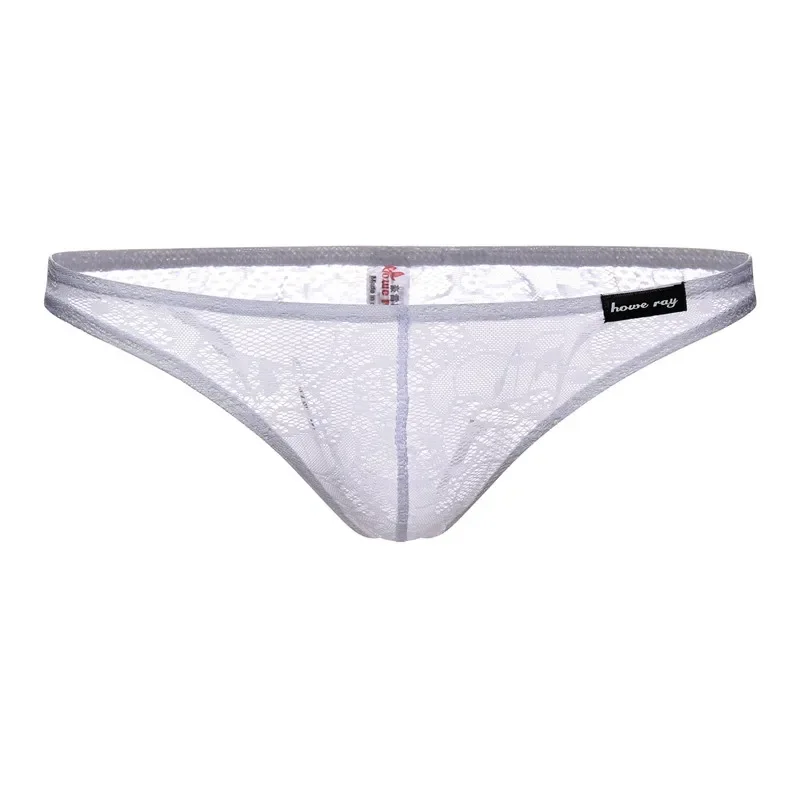 Sexy Underwear Men Briefs Transparent Lace Panties Low Rise Ultra-thin Breathable Lingerie Penis Pouch Male Panties Brief
