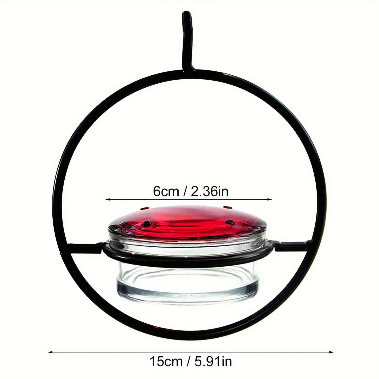 Hanging Hummingbird Feeder, Outdoor Metal Bird Feeder With Circular Metal Frame And Perches, Suitable For Courtyard Gardens