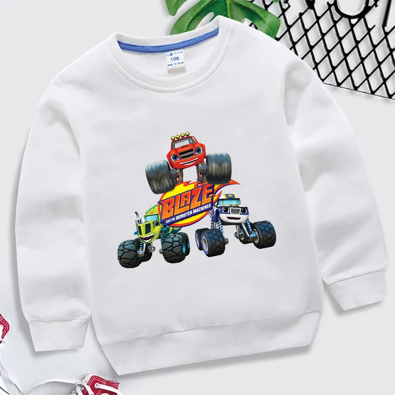 Blaze and the Monster Machines Kids Sweatshirt Autumn Children Cartoon Long Sleeve Tops Boys Fashion Hoodie Girl Casual Clothes
