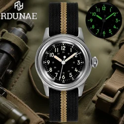 RDUNAE 2025 New Quartz Watch Miyota Super 2035 Vintage Military RA05 Mineral Glass Stainless Steel Waterproof 50m Reloj Hombre