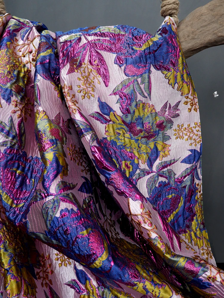 سلك معدني منقوش من قماش الجاكار فستان بدلة ملابس أقمشة قماش مصممة إبداعية لمواد الخياطة لكل متر