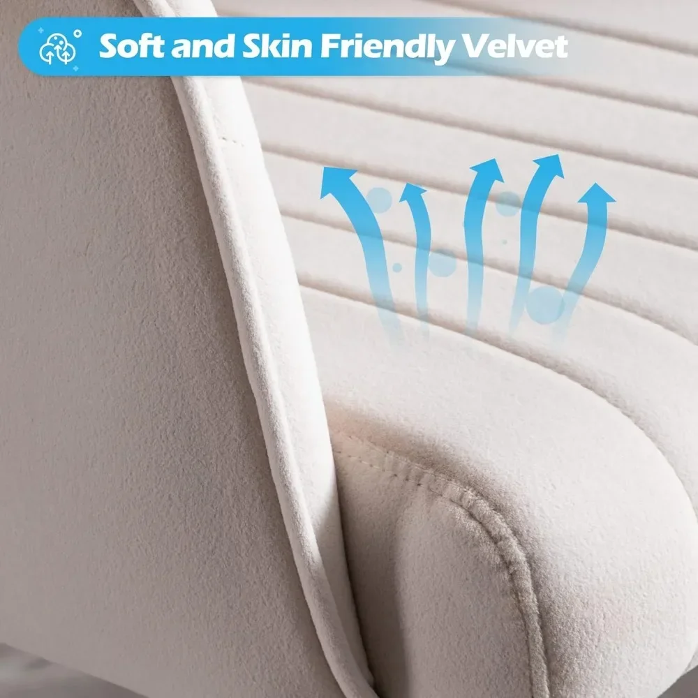 

Home Office Chair Swivel Velvet Desk Chair Accent Armchair Upholstered Modern Tufted Chairs with Gold Base