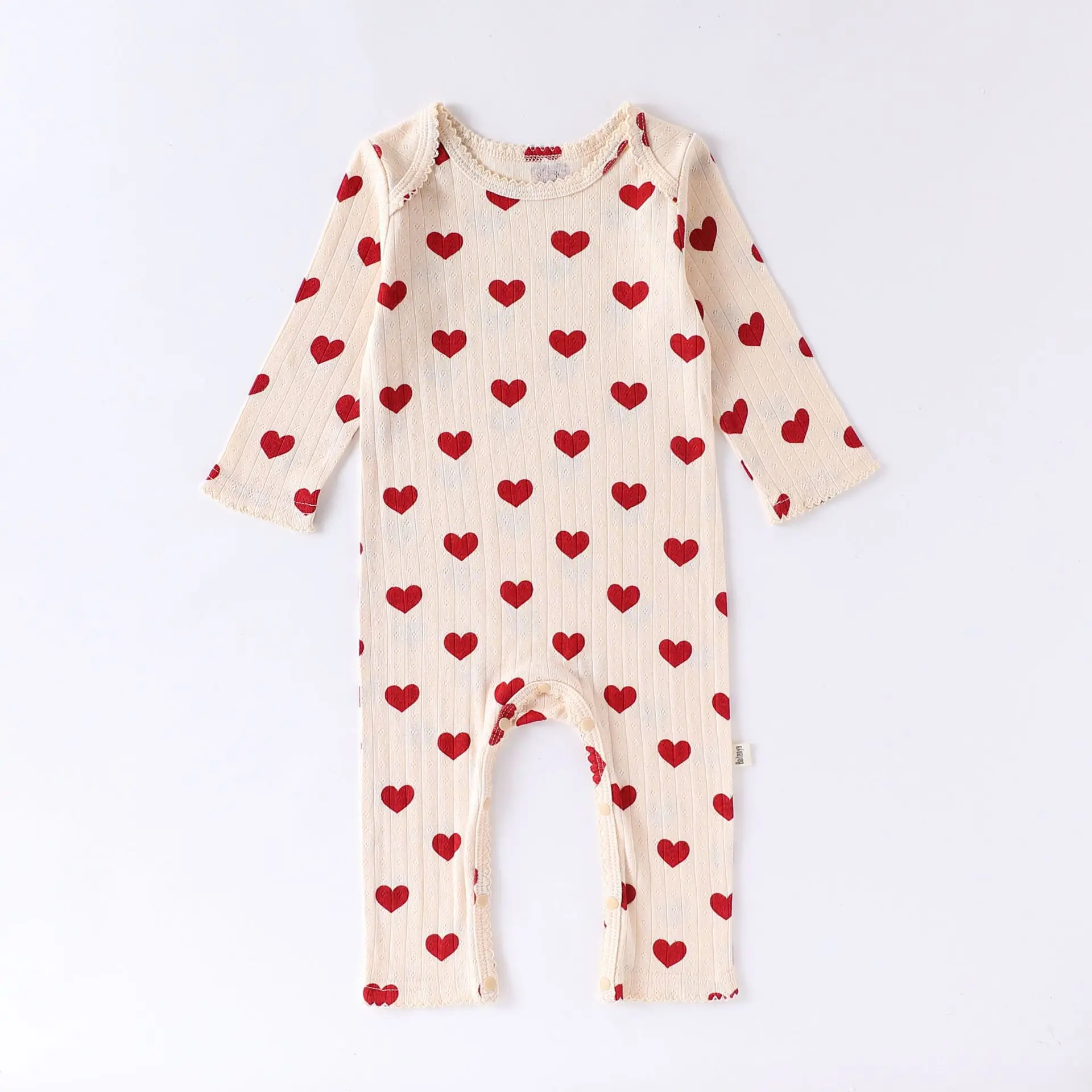 0-24M Heart Print Baby Girl Romper 100% Cotton Newborn Kid Baby Clothes Long Sleeve Jumpsuit Cute Sweet Princess Outfit