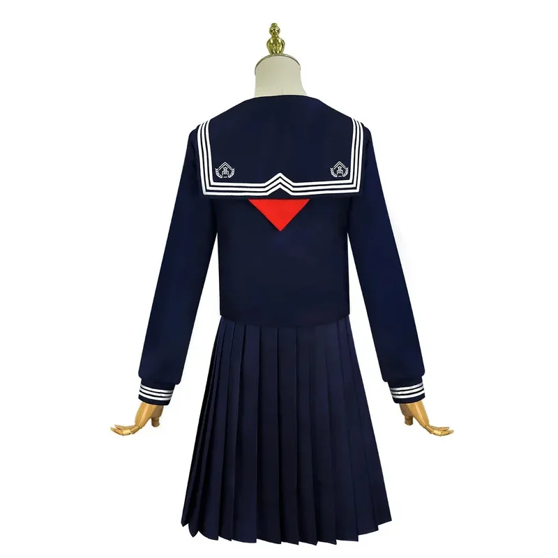

A;3\v,7'd/Carnival Anime Hinako Shimizu Cosplay Costume Silent Girl School JK Uniform Hill Navy Blue Sailor Mask Hallow.3;v'6\b/