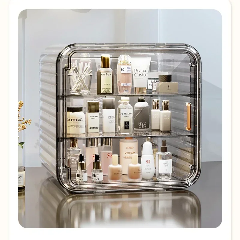 

Fashion trend transparent perfume storage display cabinet Dustproof desktop box Dresser makeup shelf supplies