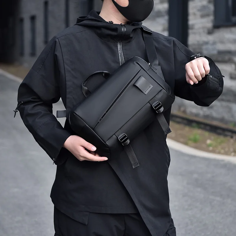 

Мужская нагрудная сумка большой вместимости, нагрудная сумка для самоката, простая водонепроницаемая сумка через плечо для поездок на работу