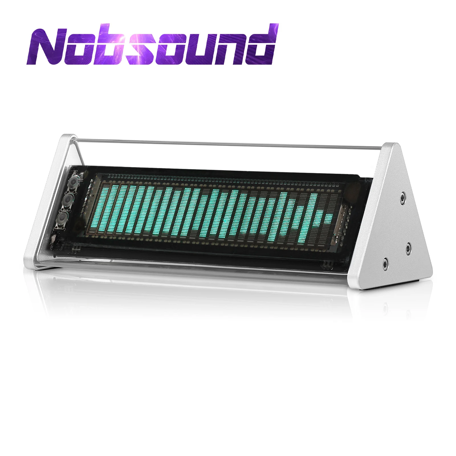 Nobsound Bluetooth 5.0 VFD hodiny hudba spektrum displej obrazovka řádný přesný měřič 3.5mm AUX audio switcher skříňka