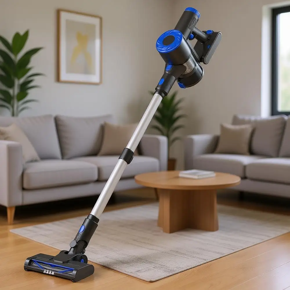 

Мощный вертикальный пылесос 2200 мАч, легкий и самонесущий, 35 минут работы для твердых полов и ковров с коротким ворсом, для шерсти животных