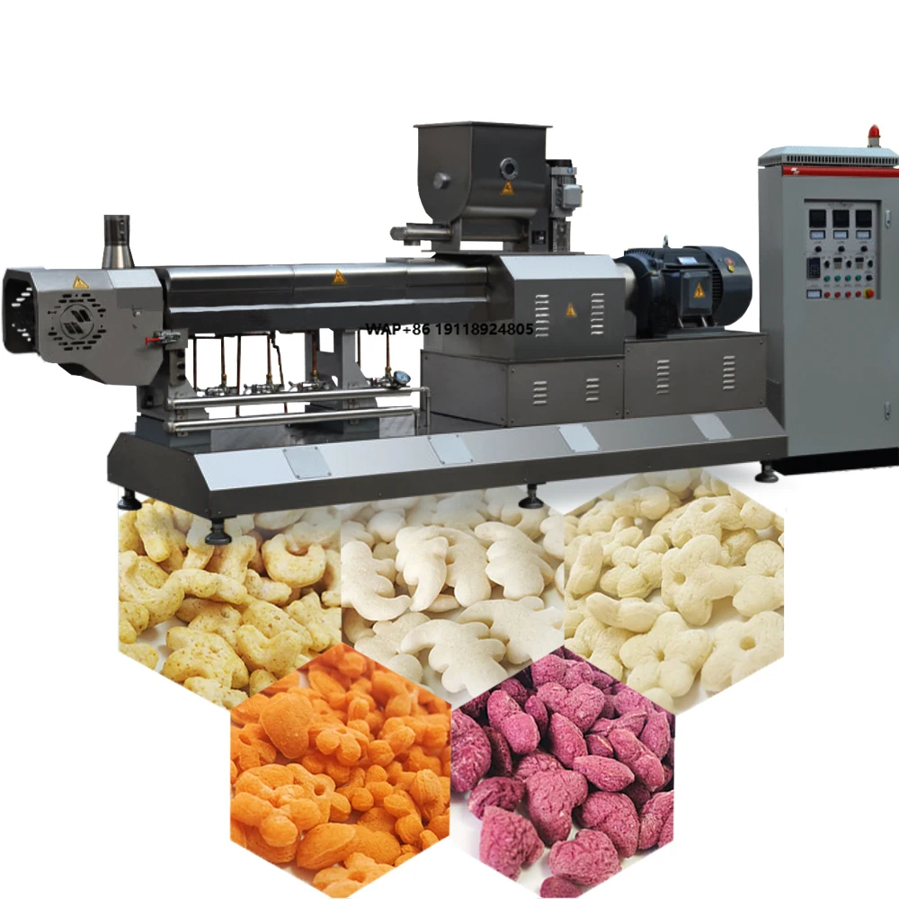 Industrial Twin Screw Extruder Puffed Snacks Food Machine