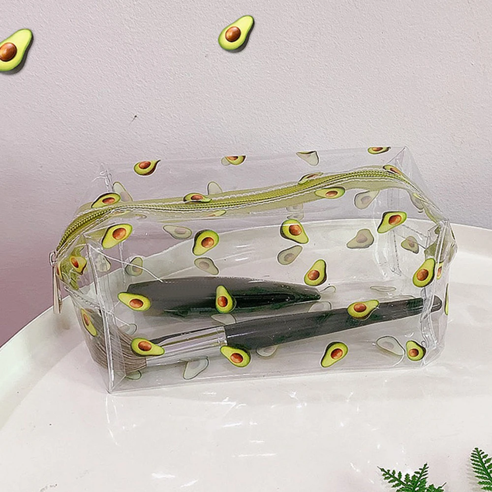 1 Pc Transparent Pencil Case Korean Style Clear Pencil Box Colorful Cosmetic Bag Pencil Bag Student Stationery