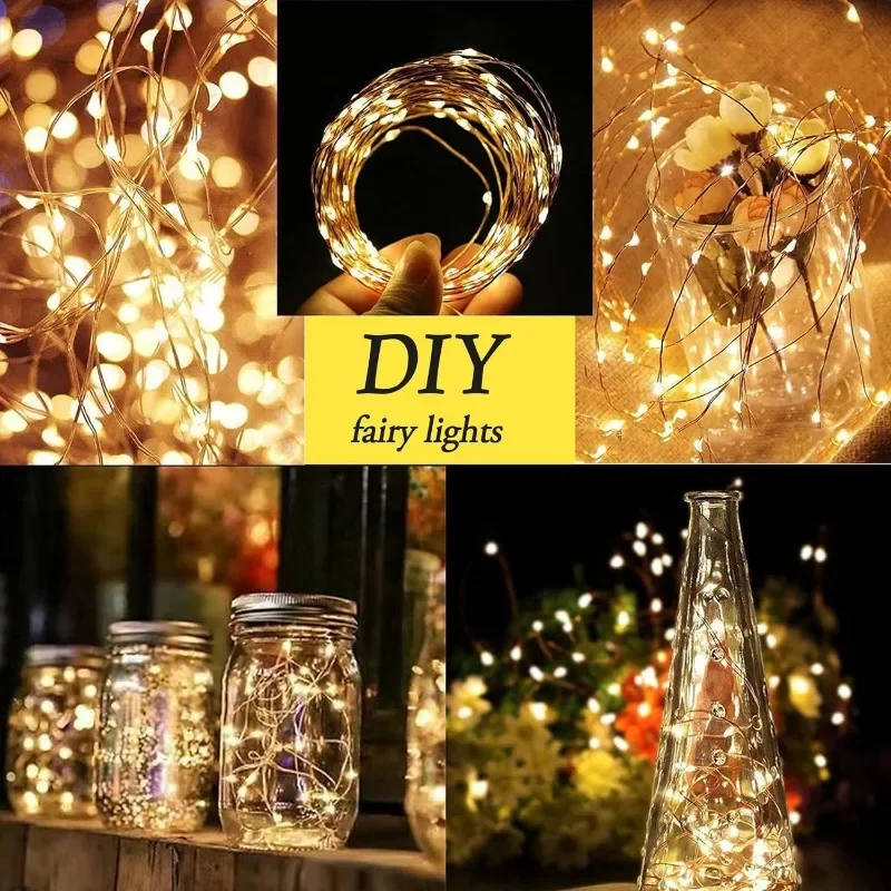 USB LED String Lights Copper Silver Wire Garland Light Waterproof LED Fairy Lights For Christmas Wedding Outdoor Decoration