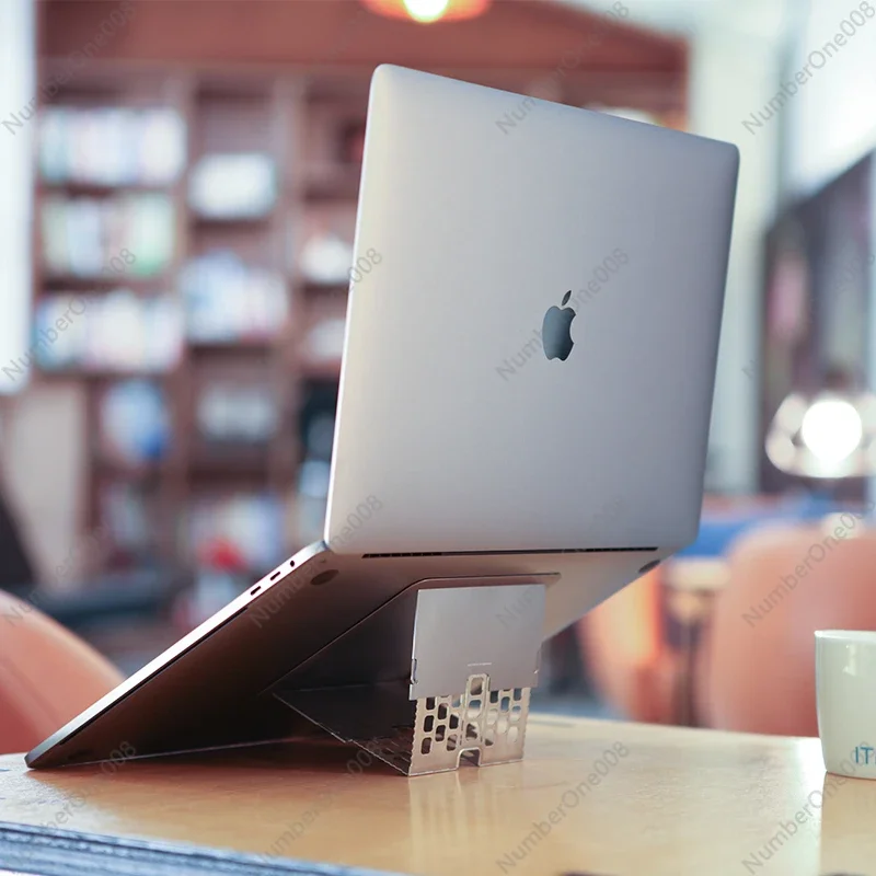 Computer Stand for Macbook Notebook Heightening Heat Dissipation Metal Folding and Sticking Bracket