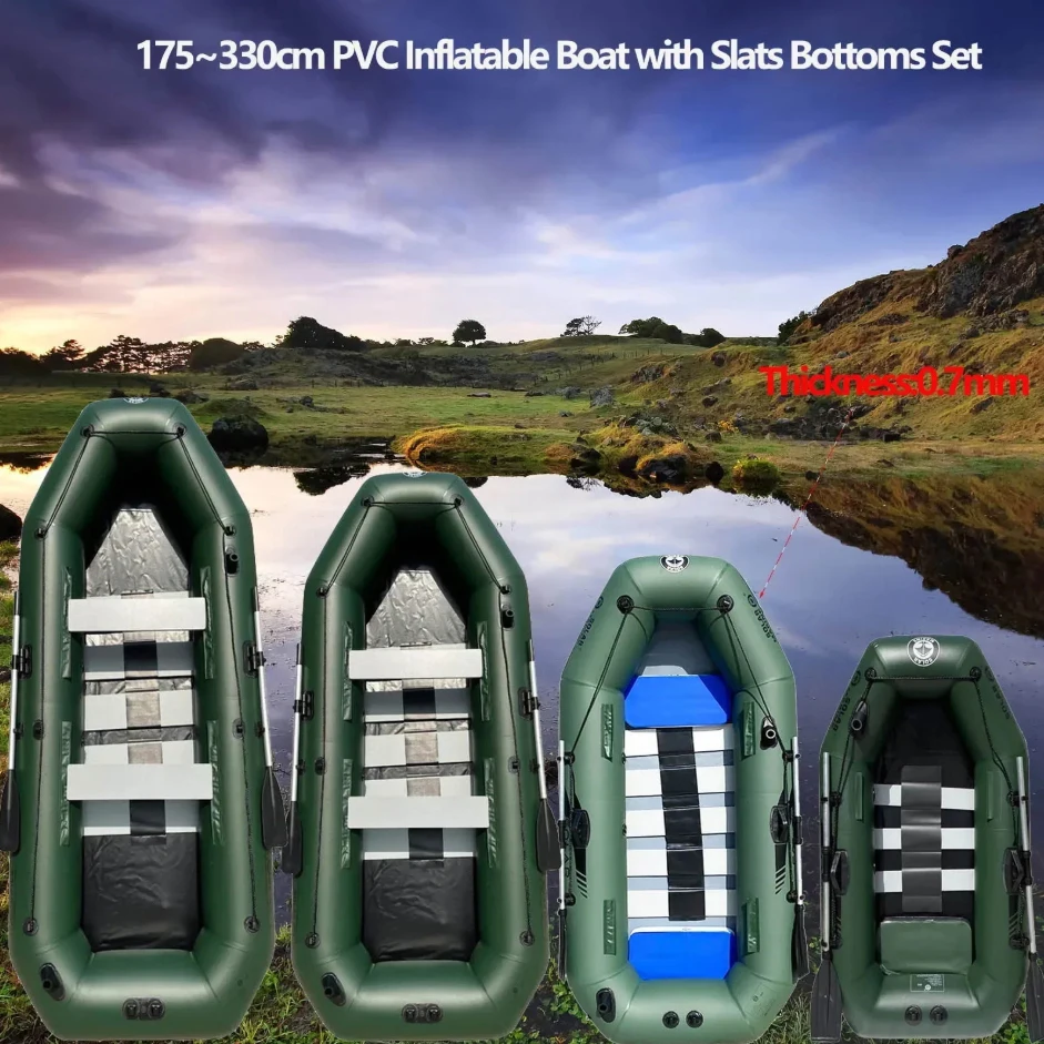 Professional Inflatables Kayak Laminated Wear-Resistant Laminated Boats with Slats Bottoms for 1-6 Person Water Sport PVC Rowing