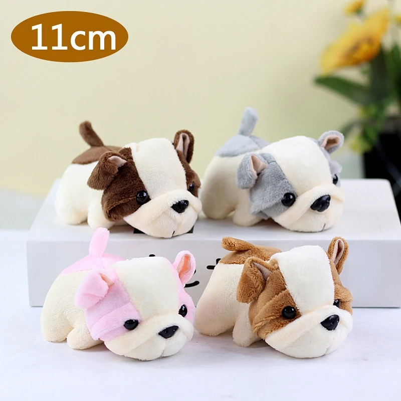 Kawaii Simulation Puppy Plush Toy Shar Pei Small Pendant Doll Keychain Bag Pendant Plush Bulldog Keychain Plush Stuffed Doll Toy