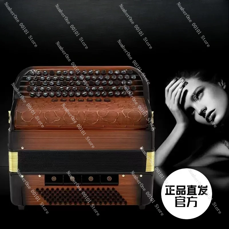 60 Bass Hand Organ, Baked Paint Finish, Portable Accordion Musical Instrument