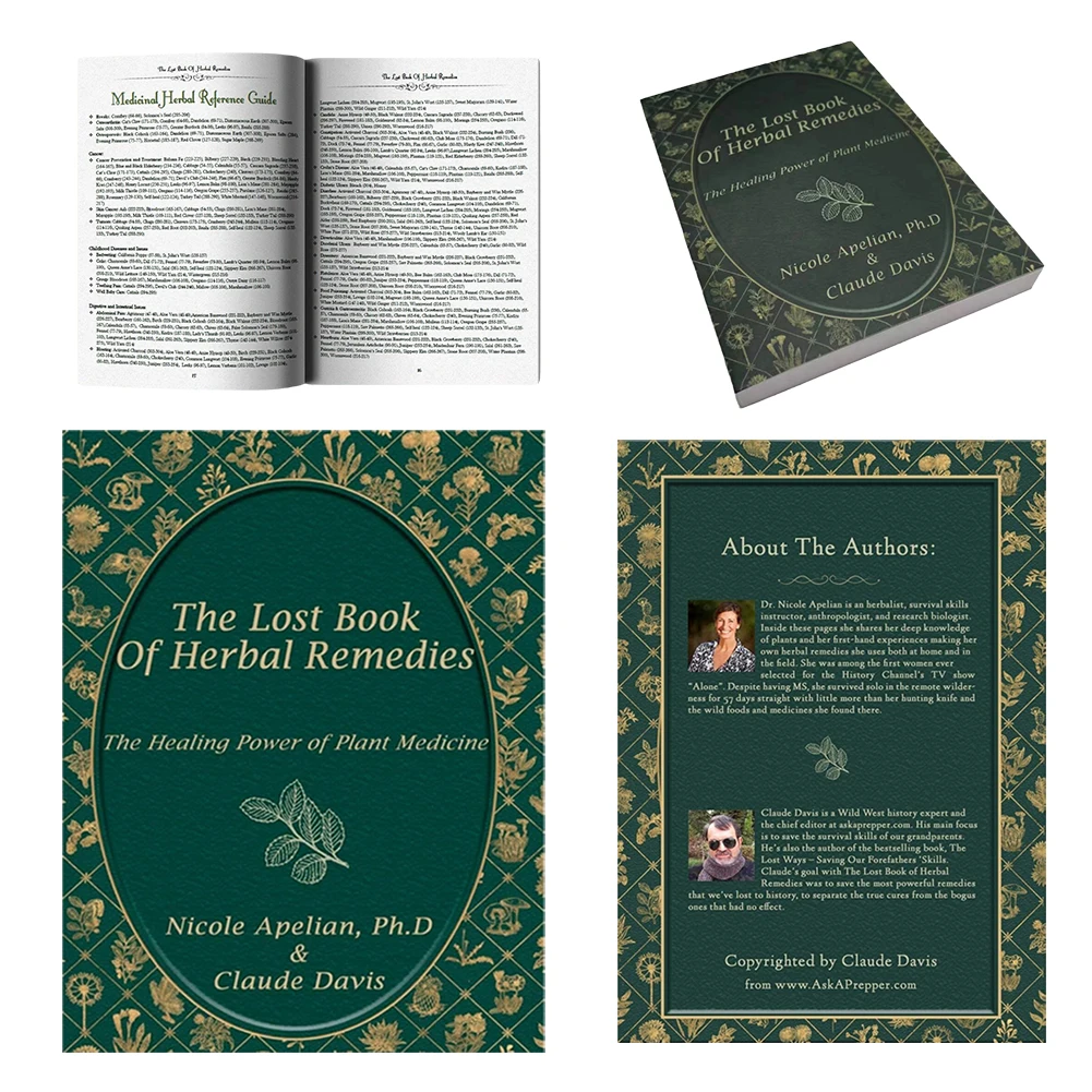 800 Herbs & Remedies The Healing Power Of Plant Medicine Paperbook by Nicole Colored Inner Page The Lost Book Of Herbal Remedies