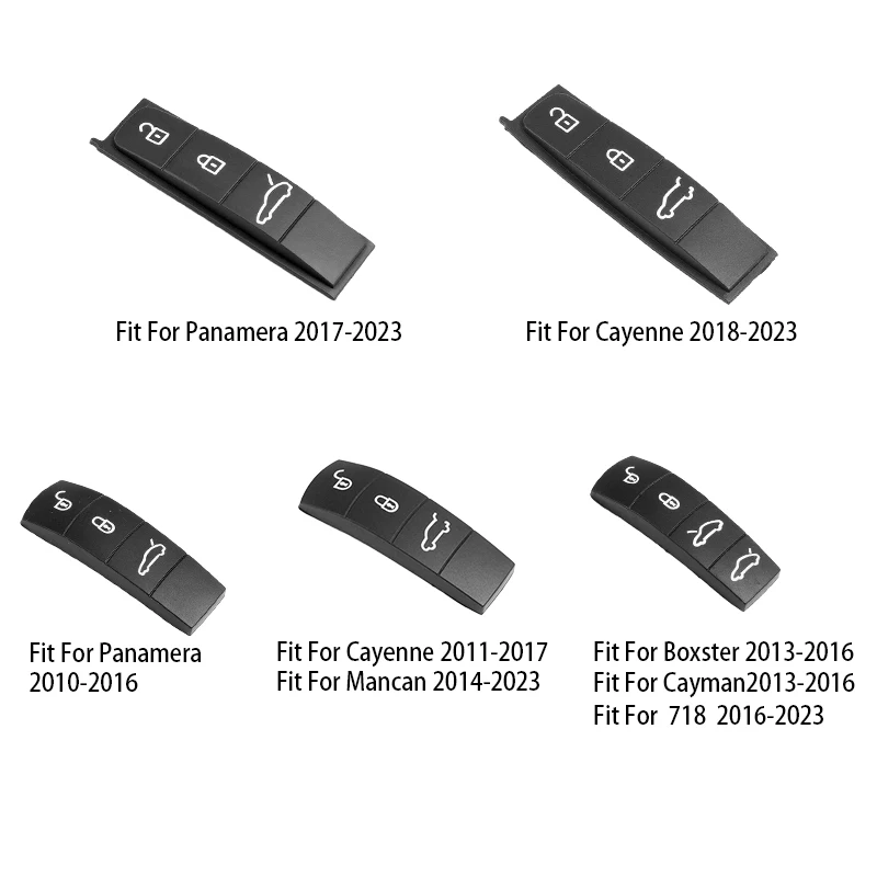 Car Key Case Rubber Pad For Porsche Cayenne Panamera Cayman Macan Boxster 718 911 Remote Control Key Button Replace