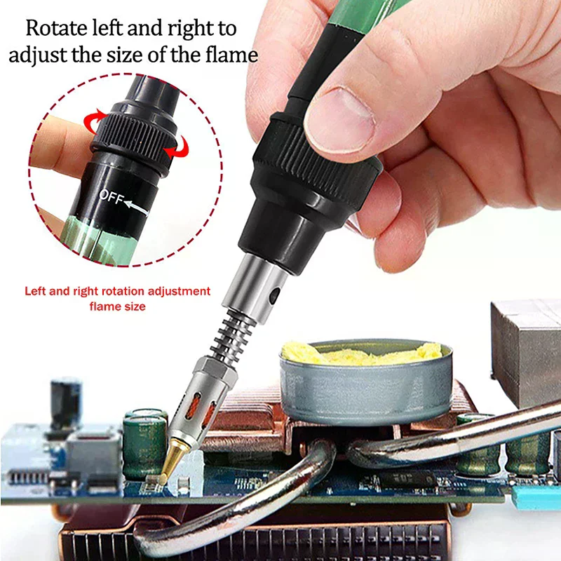 

1300 Tool Portable Soldering Iron Kit Celsius Welding Pen Burner Blow Torch Gas Soldering Iron Cordless Butane Tip