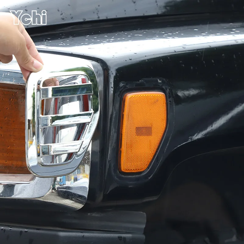 

For Hummer H3 2005-2009 ABS Glossy silver Car Side Turn Signal Protection Cover Decorative Cover Sticker Exterior Accessories