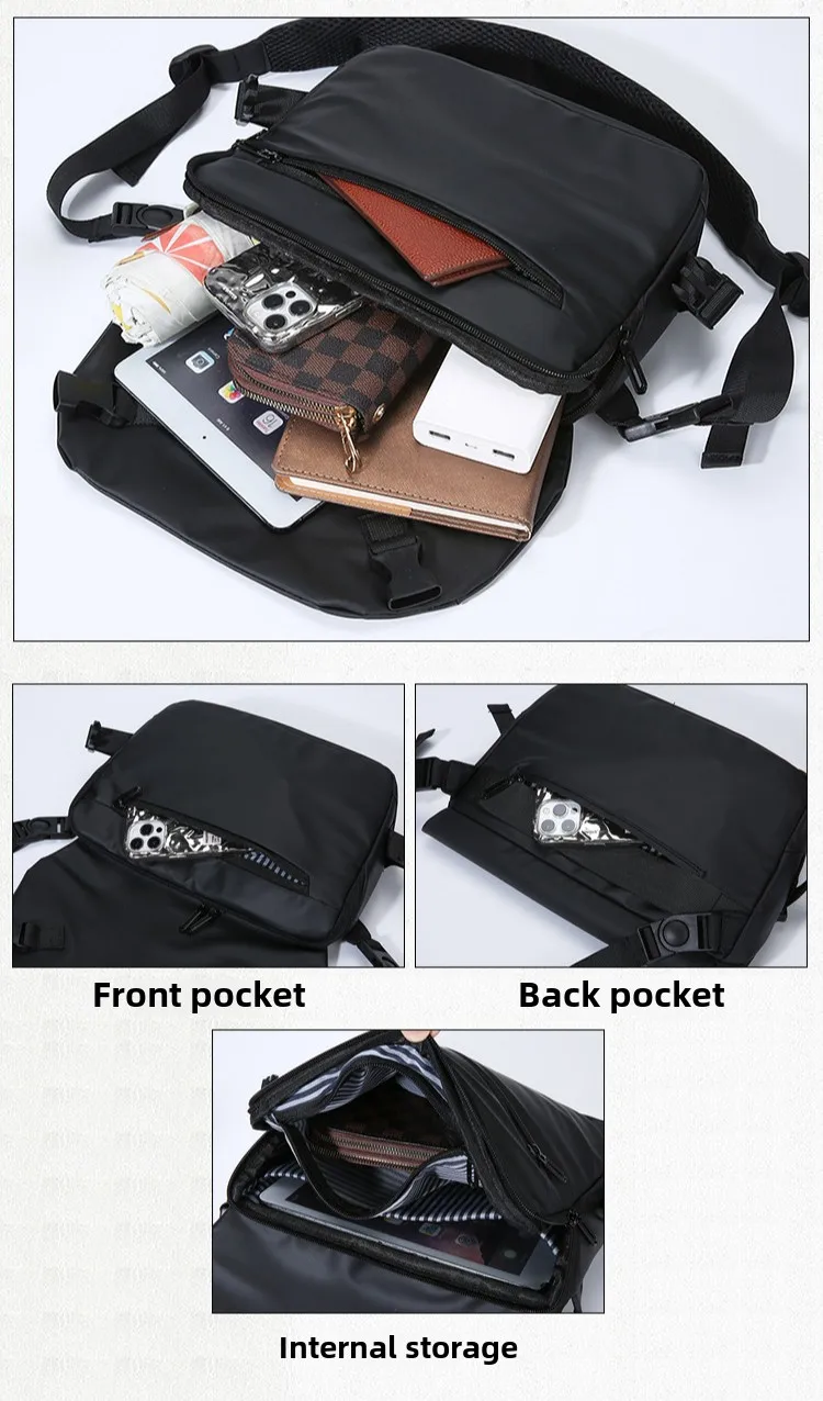 Men's Crossbody Bag, Casual Travel Portable Bag, Outdoor Sports Trend Functional Shoulder Bag, Men's Single Shoulder Backpack