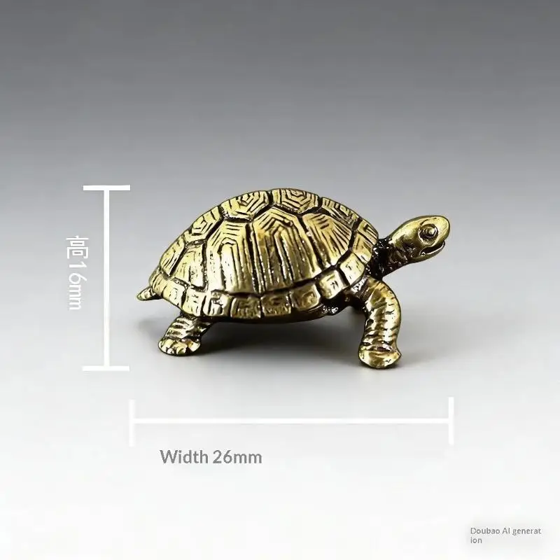 Pure Copper Turtle Statue Vintage Brass Tortoise Figurines Desktop Feng Shui Ornament Miniatures Antique Tea Pet Crafts Gifts