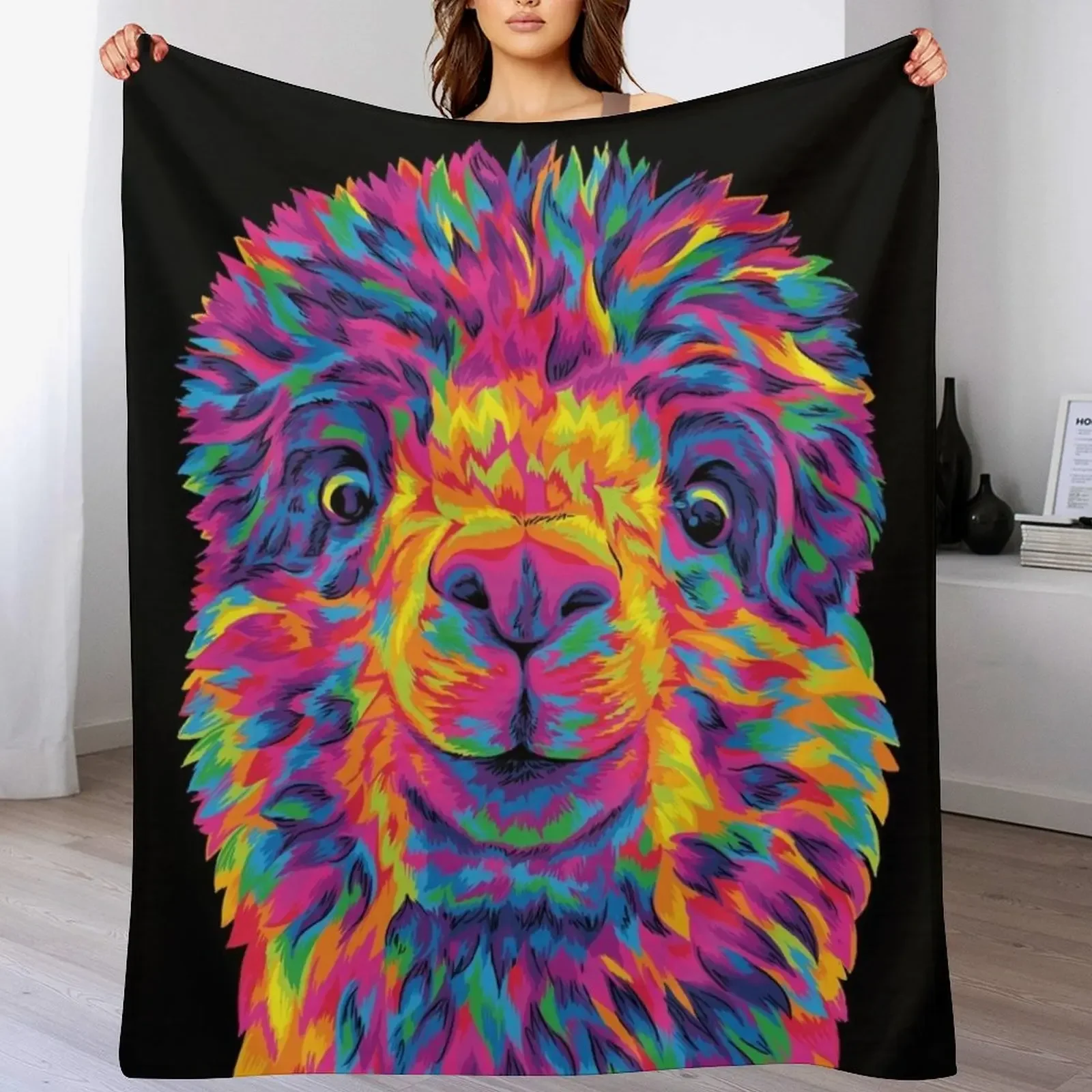 

Silly Rainbow Alpaca Throw Blanket anime Luxury Throw Blankets For Baby Hairy Blankets