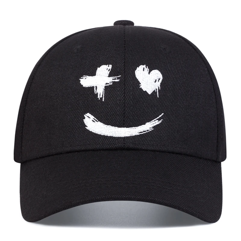 Unisex XX Smiling Face Embroidery Baseball Caps Spring Autumn Outdoor Adjustable Casual Hats Sunscreen Hat