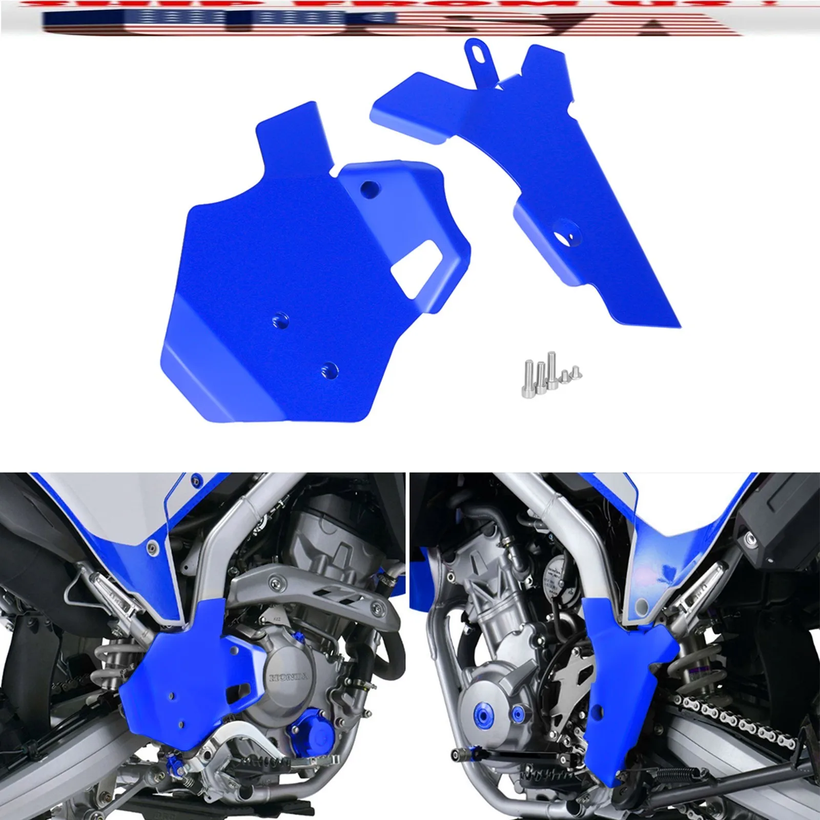 

СИНЯЯ алюминиевая защитная крышка рамы для HONDA CRF250L/S/RALLY/S 2022-2025 MD47 СИНЯЯ алюминиевая защитная крышка рамы