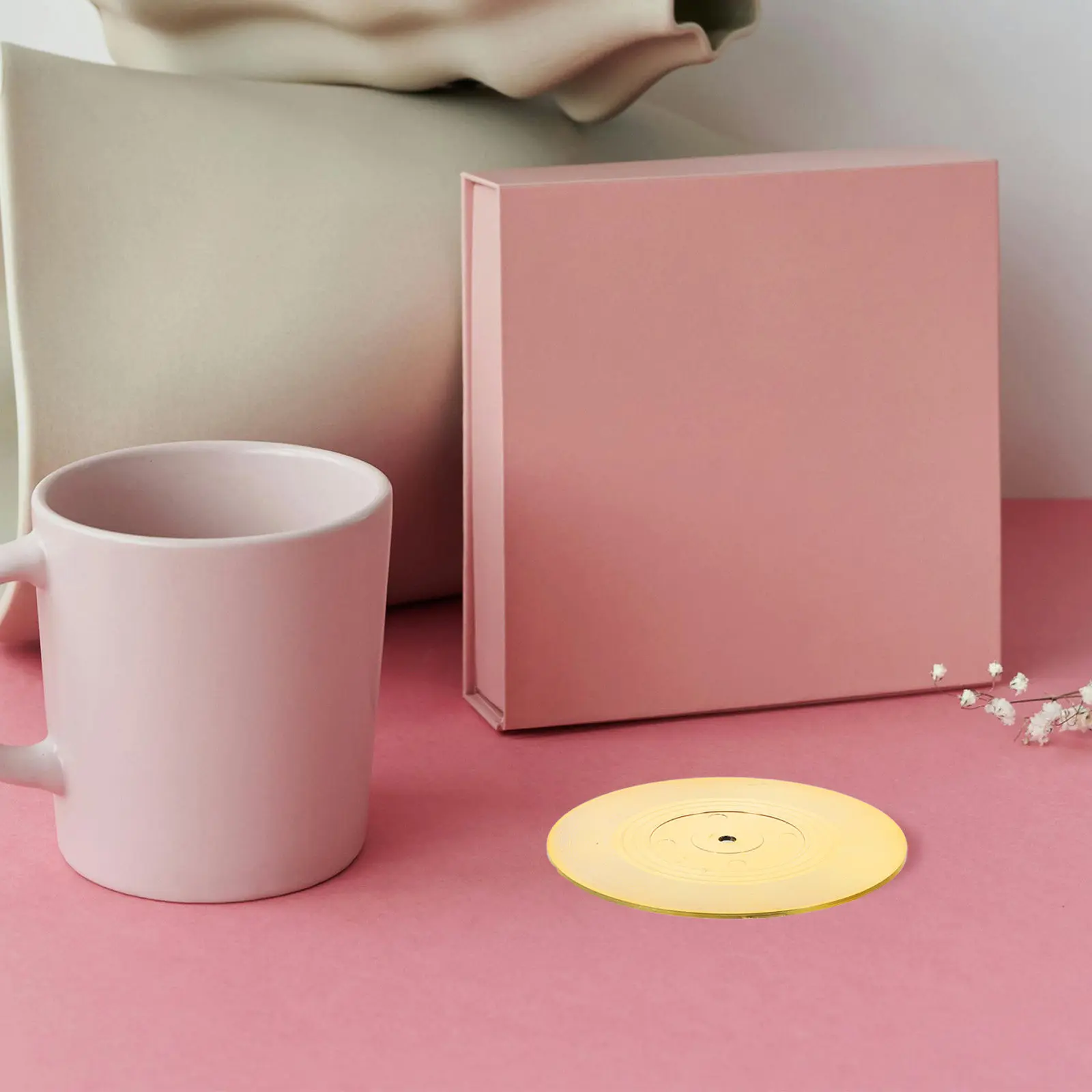 2Pcs Vinyl Record Coasters Retro Creative Drink Mats Cup Holder Pads for Home Coffee Table Unique Vintage Music Accessories