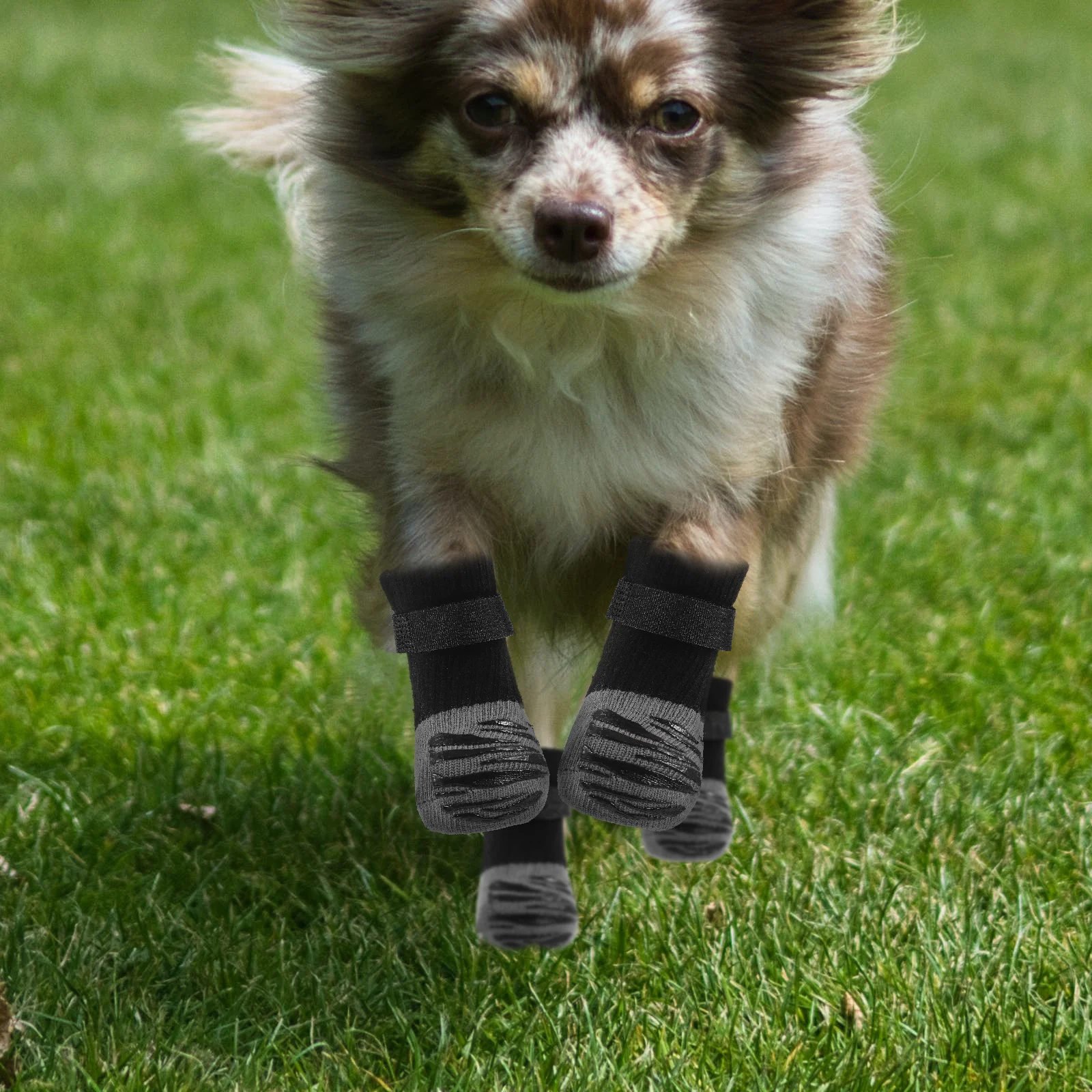 

4 Pcs Pet Non-slip Shoes Dog Paw Protectors Washable Portable Socks Breathable Winter Black Striped Size S for Dogs Cats Outdoor