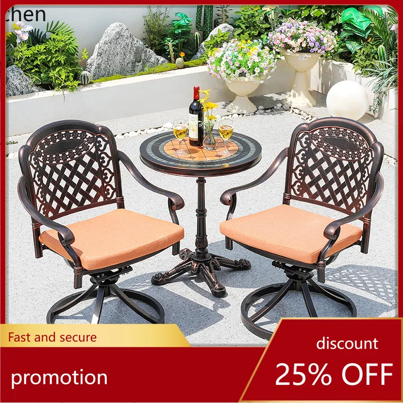 

HXL casual Courtyard Table and Chair Garden Outdoor Open-air Waterproof Non-rusting Cast Aluminum