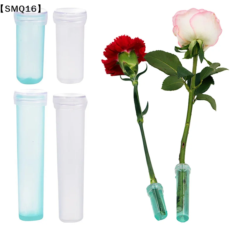 20Pcs Plastic Fresh Flower Nutrition Tube With Cap Water Storage Tube Keep Fresh Hydroponic Container Floral Water Tube【SMQ】