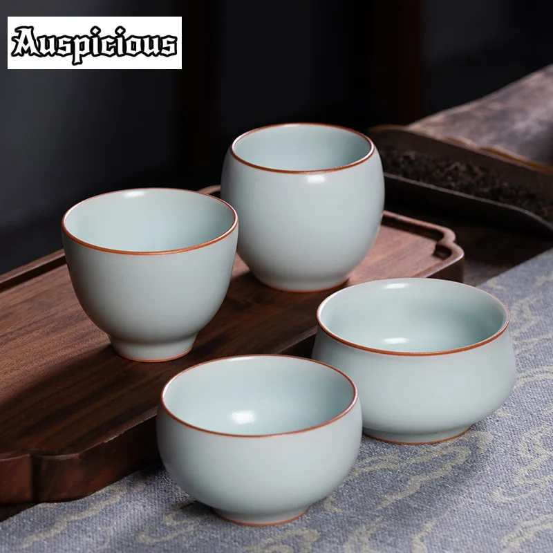

Handmade Longquan Celadon Azure Teacup Vintage Tea Bowl Sample Tea Cup Tea-tasting Smelling Cup Jianzhan Master Cup Tea Ceremony