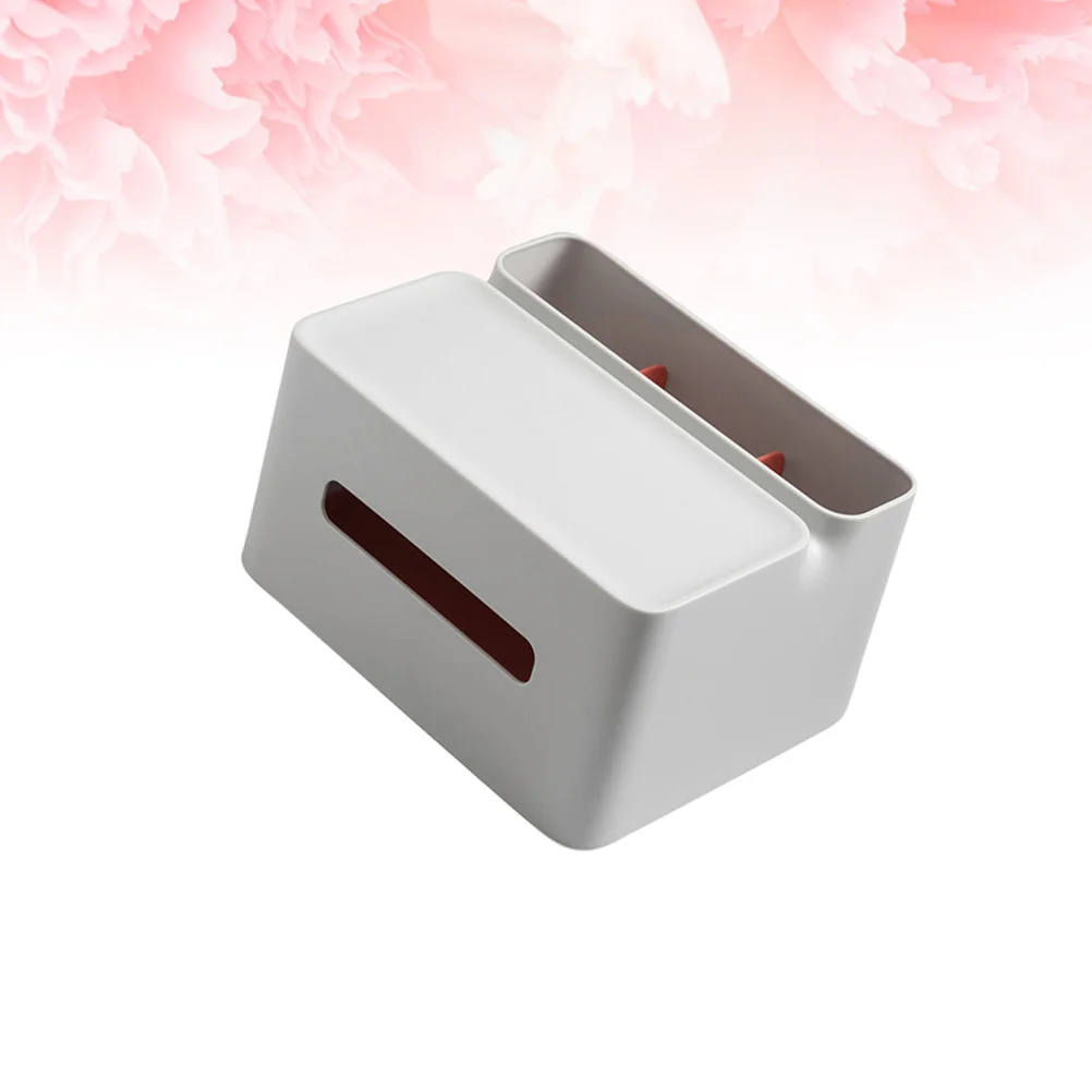 

Desktop Storage Box Dual Layer Tissue Organizer With Phone Holder Extended Groove Household Paper Container Abs Material