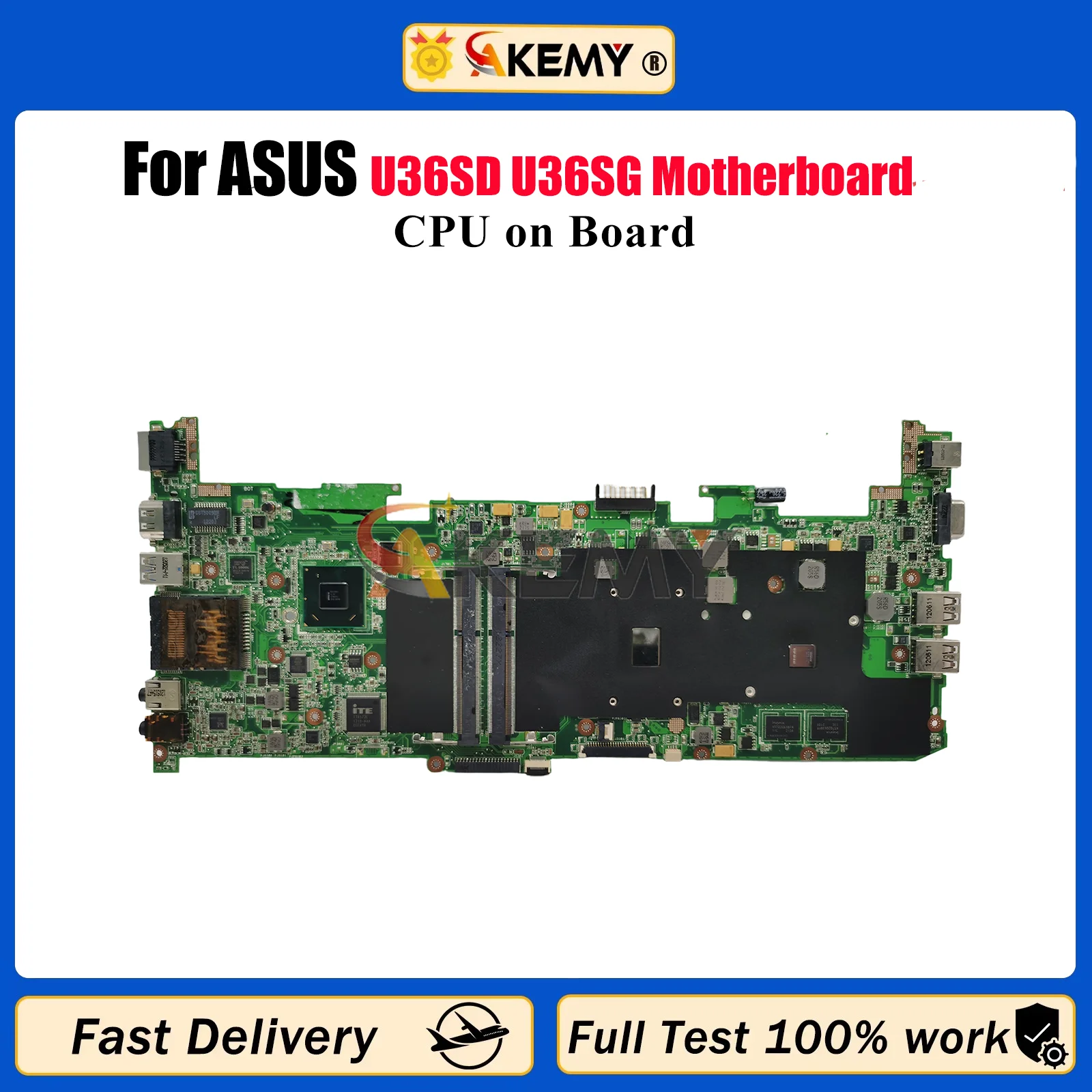 

U36SD Laptop Motherboard For ASUS ZenBook U36S U36SD U36SG Notebook Mainboard With CPU 100% tests OK fast shipping High quality