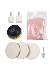 8x Car Glass Polishing Set DIY Repair Glass Kit 3inch Felt Polishing Wheel Windshield Glass Scratch Remover Cerium Polishing Kit