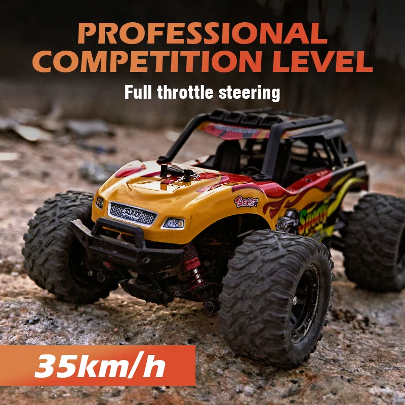 รถบังคับของเล่นสำหรับเด็กทางวิบากแข่งขันความเร็วสูง2.4ก. 4WD 1:18 mobil RC รถตีนตะขาบของเล่นสำหรับเด็ก