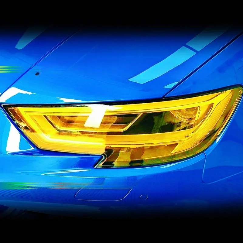 الذهبي الأصفر الضوء PVC سيارة المصابيح الأمامية الضوء الخلفي فيلم الضباب لمط السيارات الضوء الخلفي تينت ملصقات سيارة ضوء فيلم سيارة مصباح الفيلم