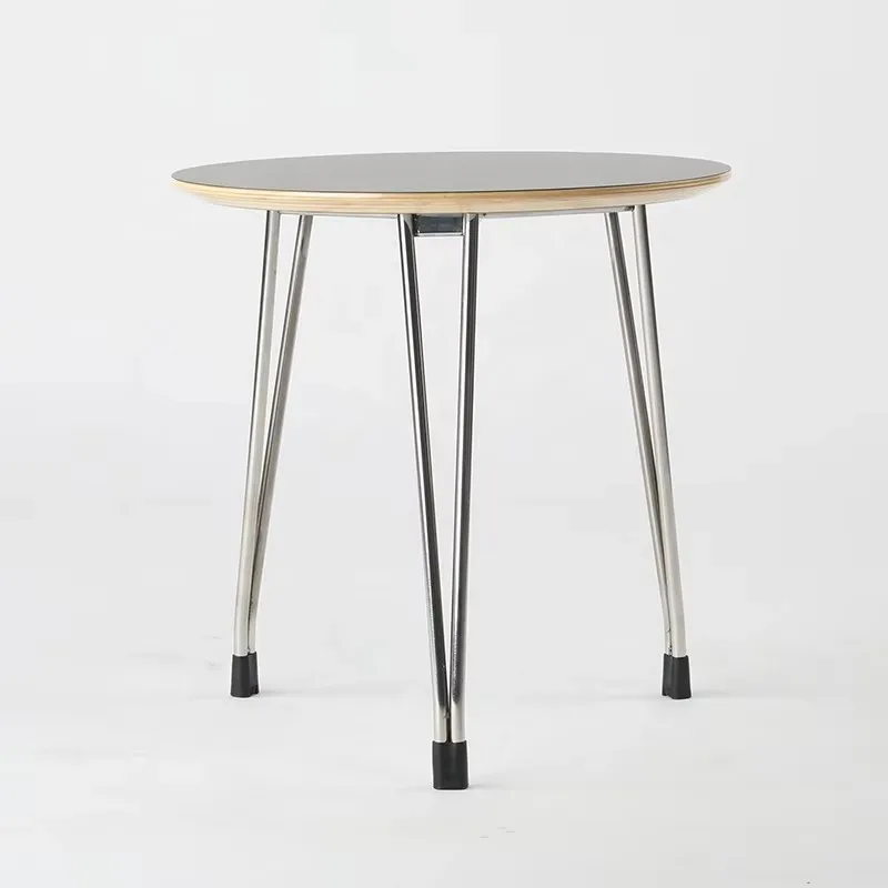 Metal wood-topped low coffee table for use in hospitals, apartments, and home bars - durable and easy to assemble