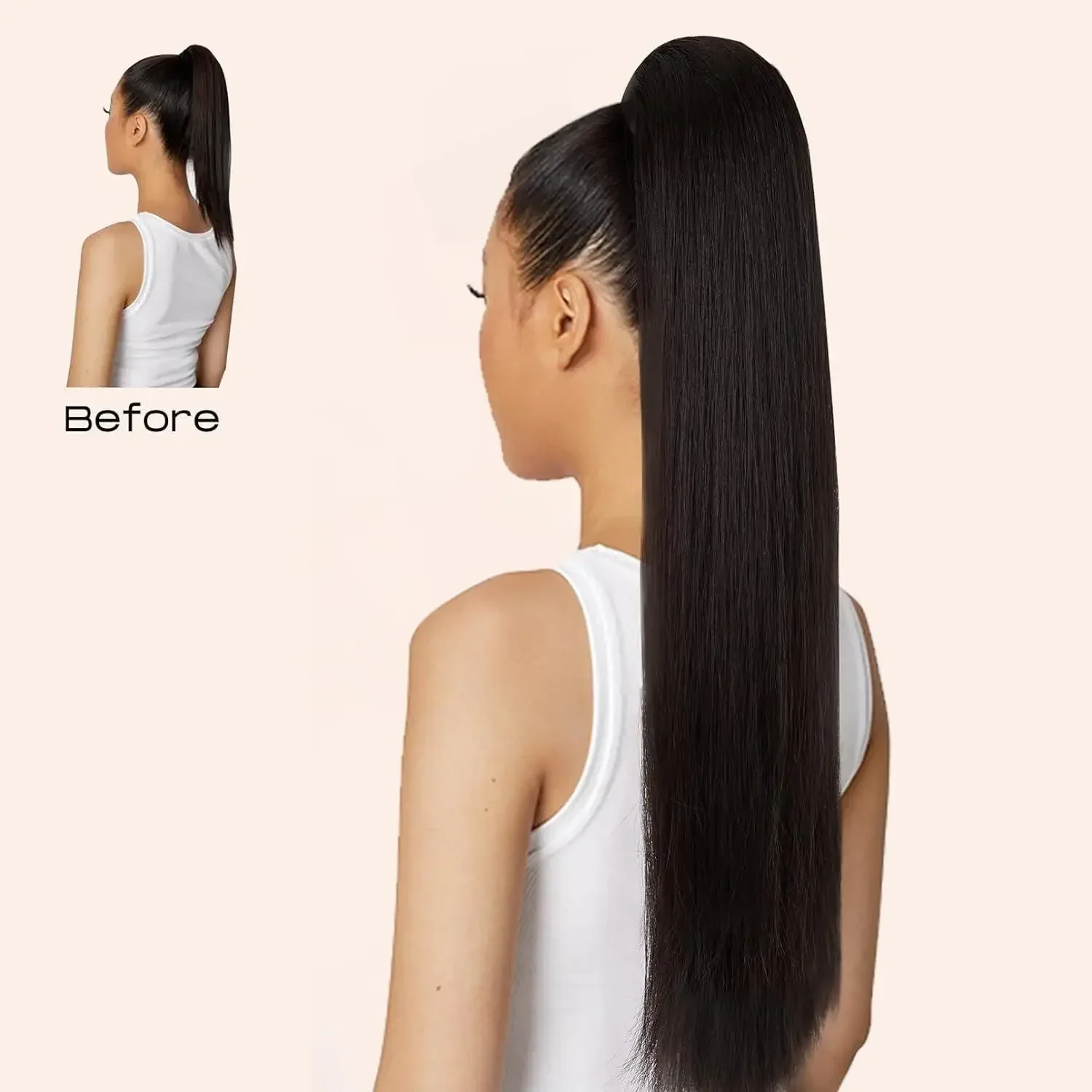 22-32 Inch Synthetic Hairs Fiber Heat-Resistant Curly Hair With Ponytail Fake Hair Chip-in Hair Extensions Pony Tail