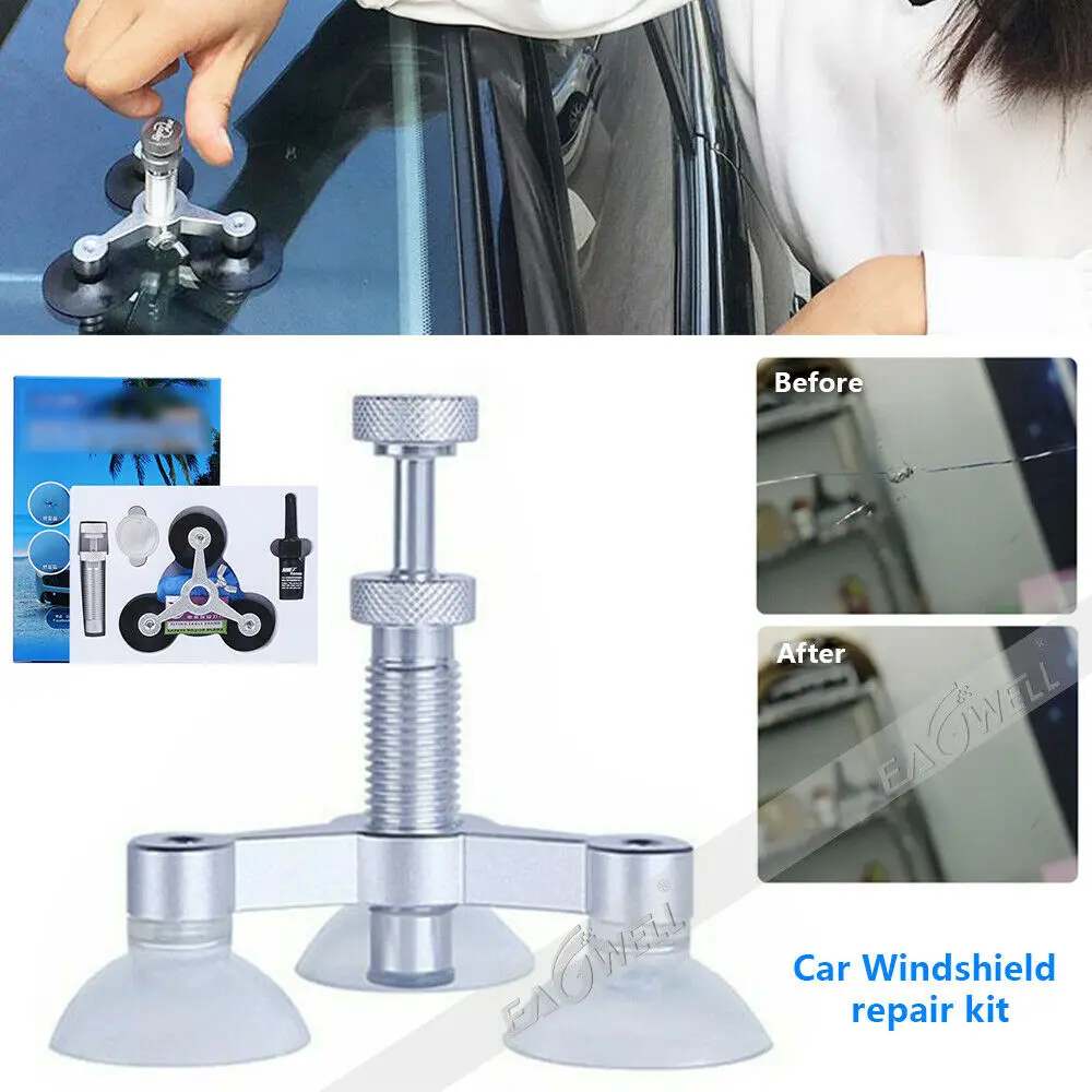 Car Glass Repair Kit Windscreen Windshield Window Polisher Set Chip Crack Polishing Fixed Bracket Tool Off Road Car Accessories