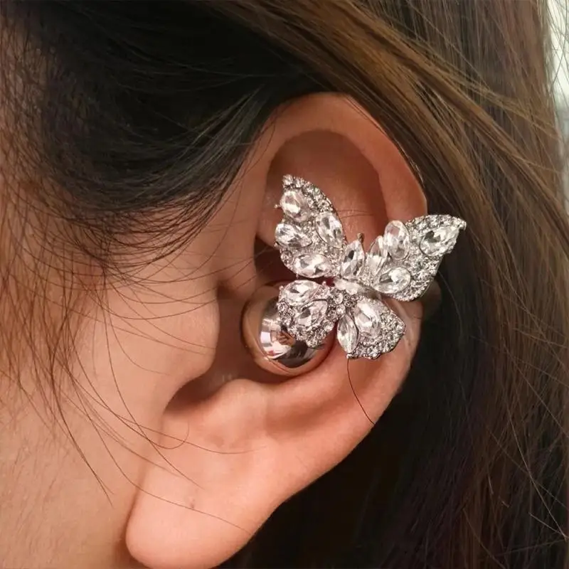 Sparkling Zircon Custom DIY Decor Accessories, Butterfly Earbud Clips