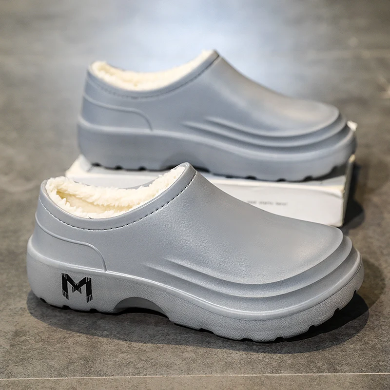 

YRZL Winter Slippers for Men Thermal Warm Anti-Skid House Shoes Lightweight Comfortable Indoor Outdoor Slip On Winter Slippers