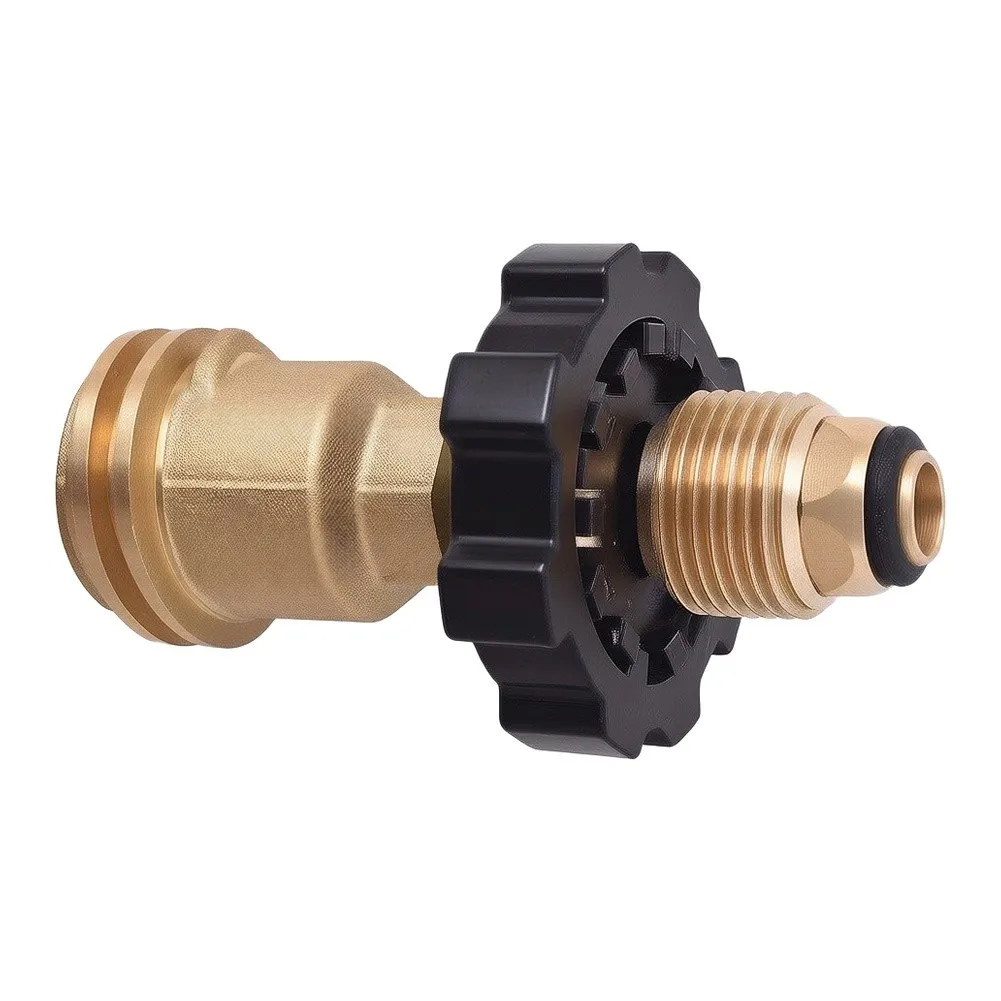 Brass Propane Tank Adapter For Pol To QCC1=Type 1 Connector For Outdoor BBQ Grill Camping Gas Conversion Fitting Safe Leak